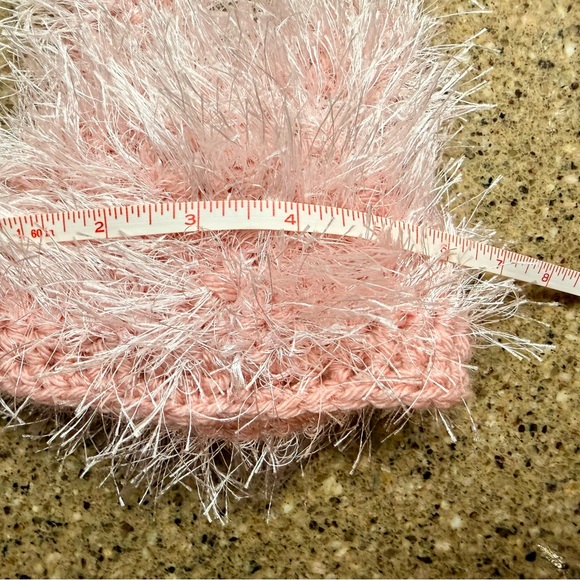 🆕 Handmade Crocheted Pink Fluffy Bear Hat 🧸💗 - Picture 3 of 5